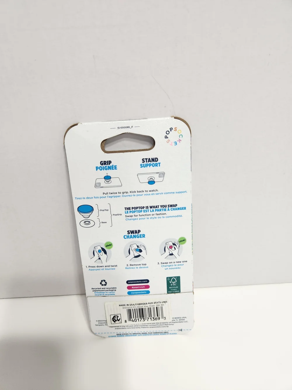 Popsockets PopGrip Phone Grip - Blue Wolf Design